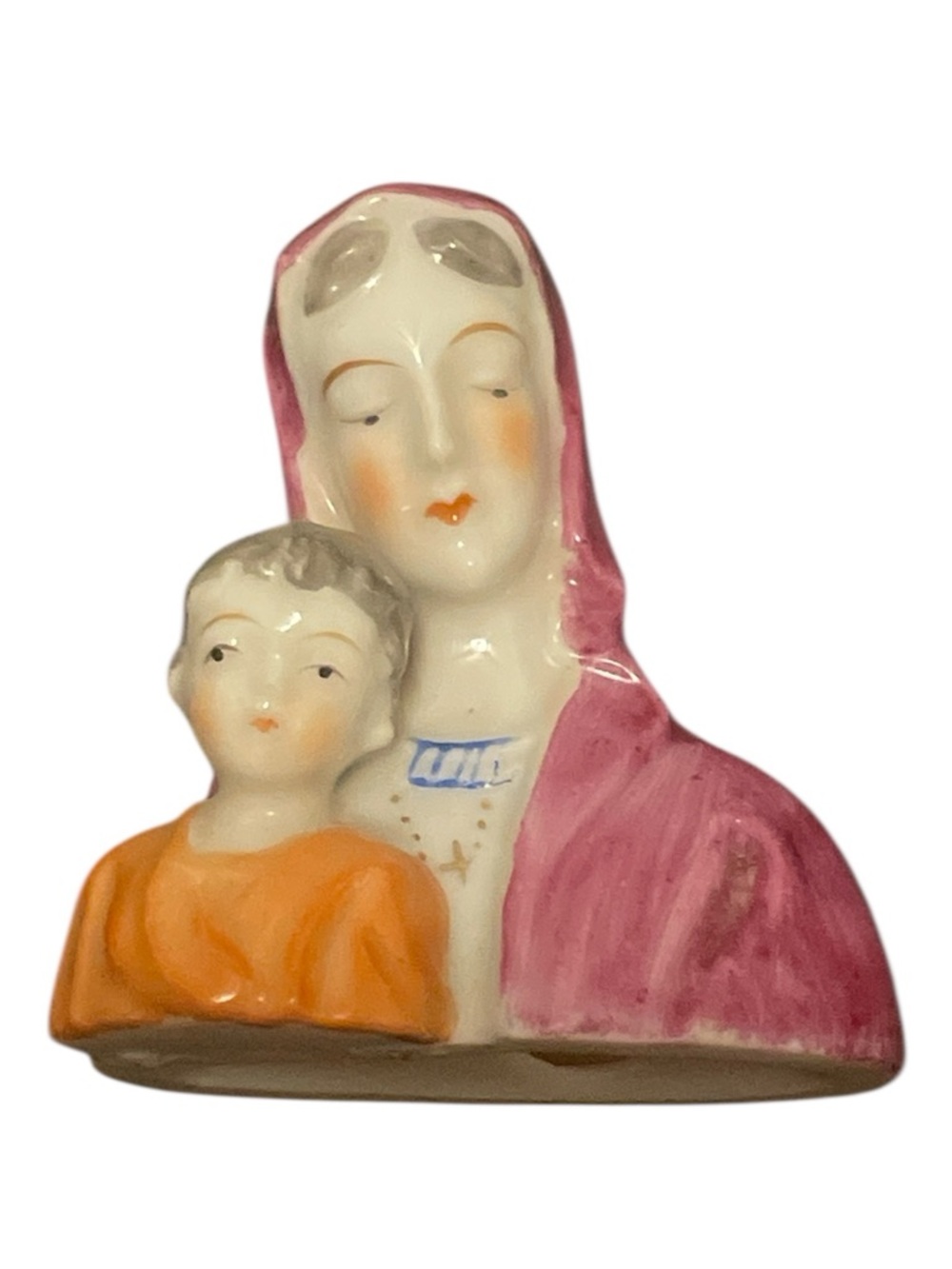 Vintage Porcelain Madonna and Child Decorative Figurine Japan
